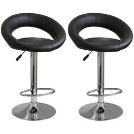 AmeriHome - Classic Relaxed Bar Stool - 2 Pc Black - Multi