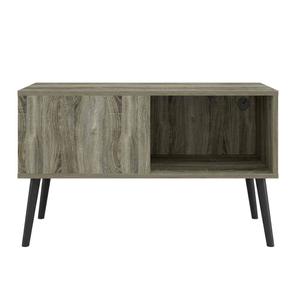 Back. FurniFact - Light Wood Mid Century TV Stand for TVs Up to 40 with Wood Legs - French Oak.