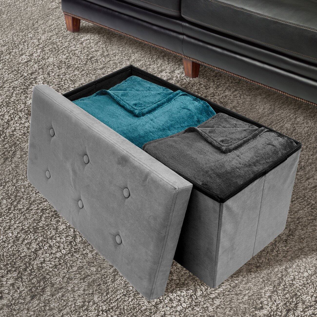 Alt View 1. Sorbus - Sorbus Storage Ottoman Bench, Collapsible/Folding Bench Chest with Cover, Perfect Toy and Shoe Chest, Hope Chest - Gray.