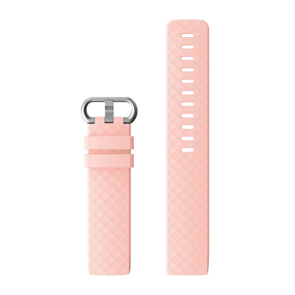 Back. StrapsCo - Active Band Silicone Rubber Watch Strap For Fitbit Charge 3 & Charge 4 (Short-Medium) - Pink.