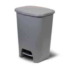Glad - Kitchen Trash Can with Lid, Foot Pedal and Garbage Bag Rings, 20 Gal, Grey - Gray