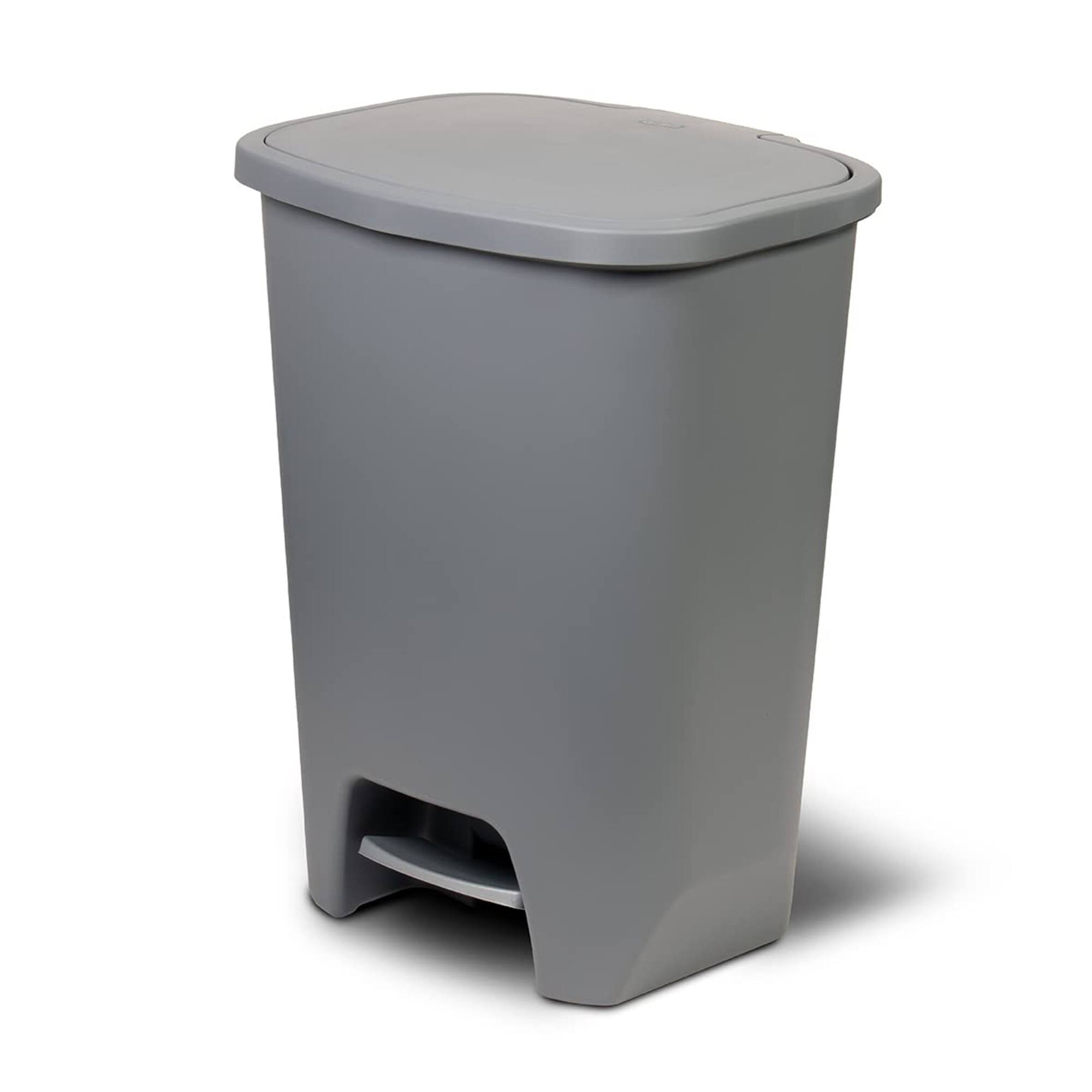 Front. Glad - Glad Kitchen Trash Can with Lid, Foot Pedal and Garbage Bag Rings, 20 Gal, Grey - GREY.