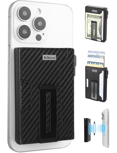 Front. Vulpecula Spade - Magsafe Wallet for Men,Magnetic wallet for iPhone 17/16/15/14/13/12 Series,Magsafe Wallet with Money Clip,Card - Black-06.