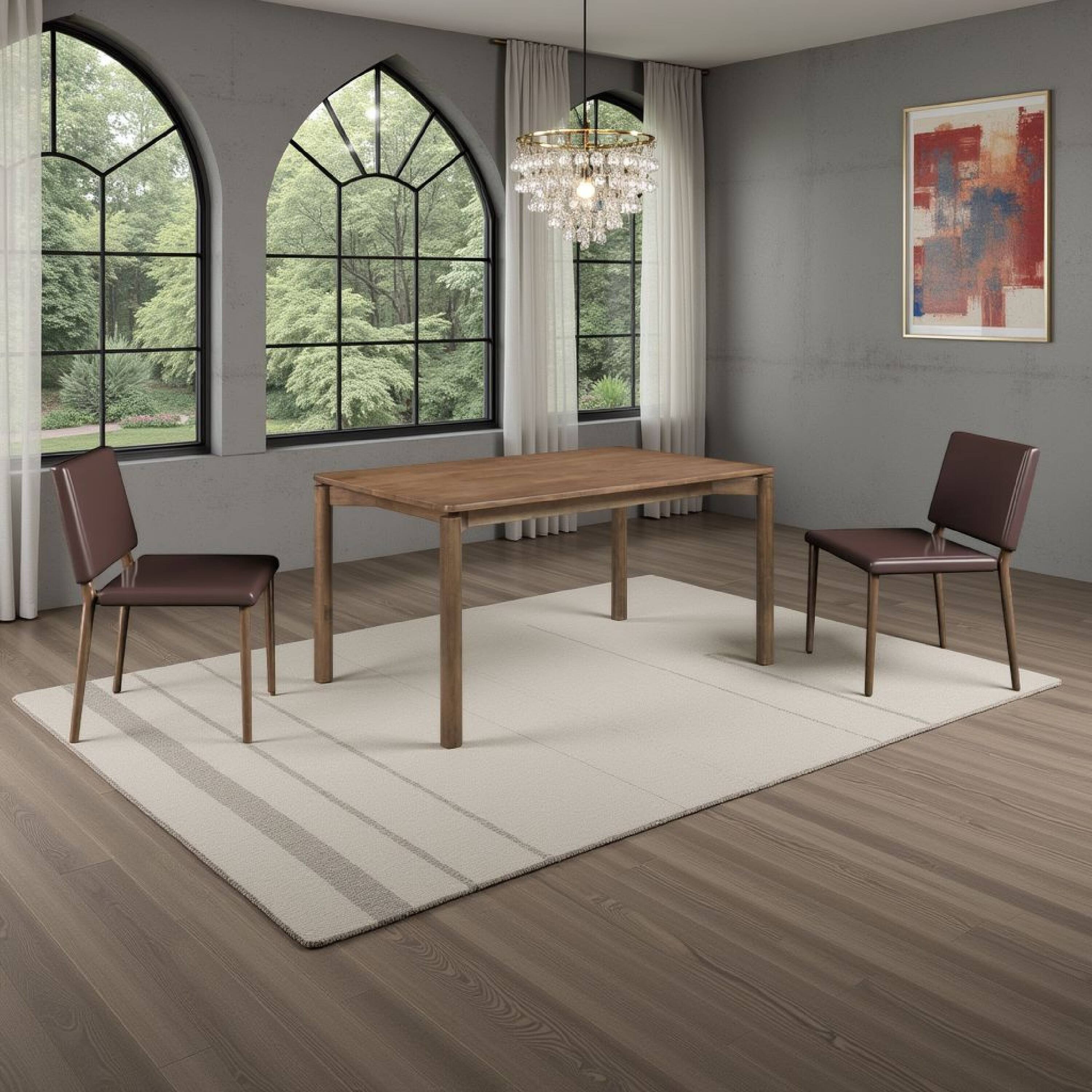 Alt View 5. Manhattan Lane - Rida Dining Table, Rich Dark Hardwood, Rectangular 59 Inch Top - Brown.