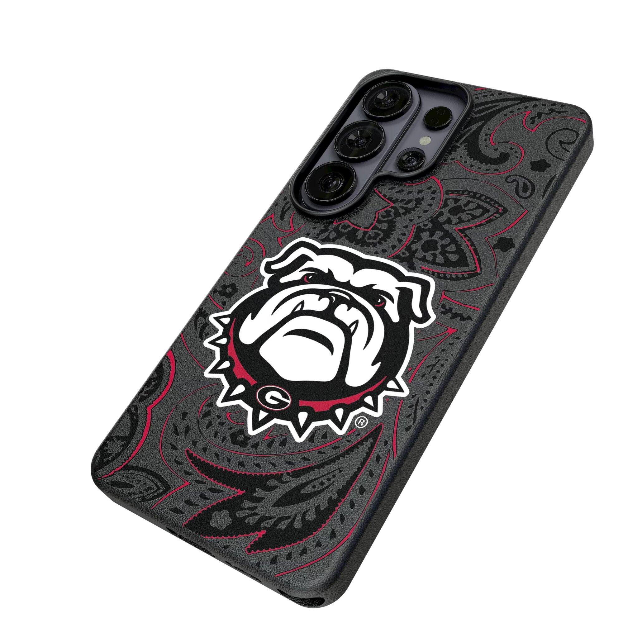 Alt View 1. Keyscaper - Georgia Bulldogs UGA Galaxy Magnetic Bump Case - S25 Ultra - Black.