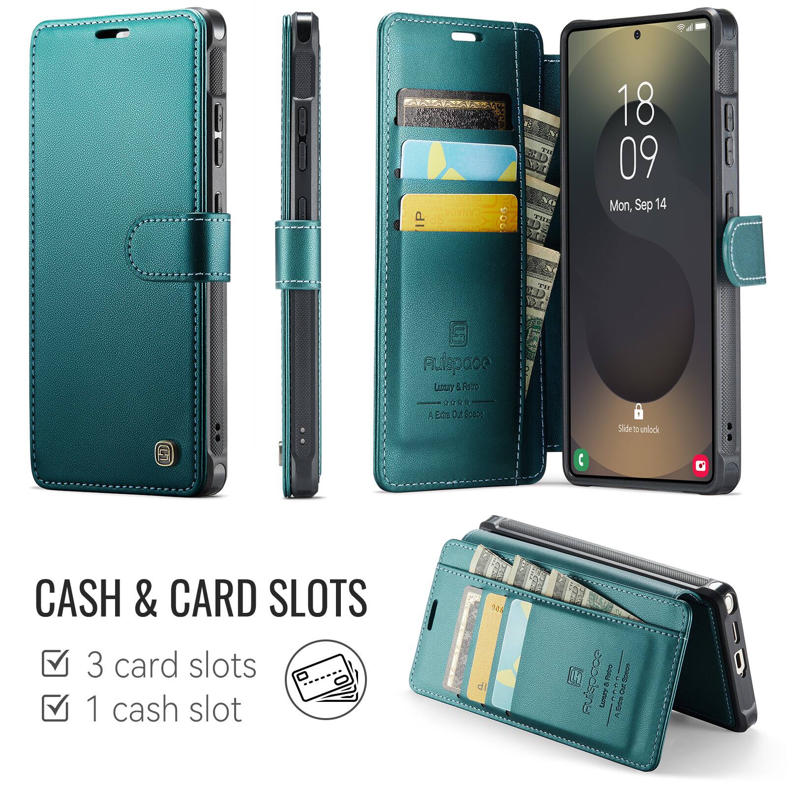 CANADA
IT NO THE
18 09 Mon, Sep 14
JIT
Auispace Luxury & Retro
Slide 0 unlock

CASH & CARD SLOTS
3 card slots
1 cash slot