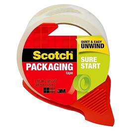 Scotch - Sure Start Shipping Packing Tape with Dispenser, 1.88" x 38.2 yds - Clear