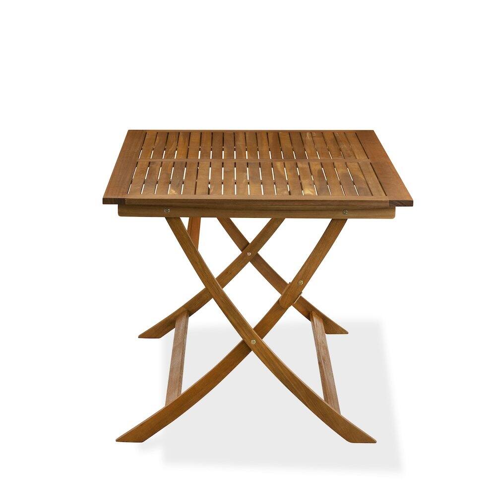 East West Furniture - 5 Piece Excellent Folding Table Set- Great for The Shore, Camping, Picnics - Beautiful Wood Patio - Multi-Color