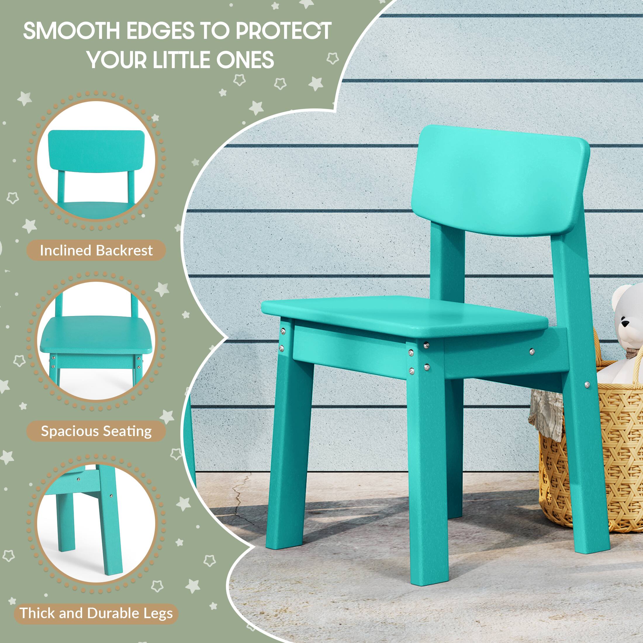 SMOOTH EDGES TO PROTECT YOUR LITTLE ONES

- Inclined Backrest
- Spacious Seating
- Thick and Durable Legs