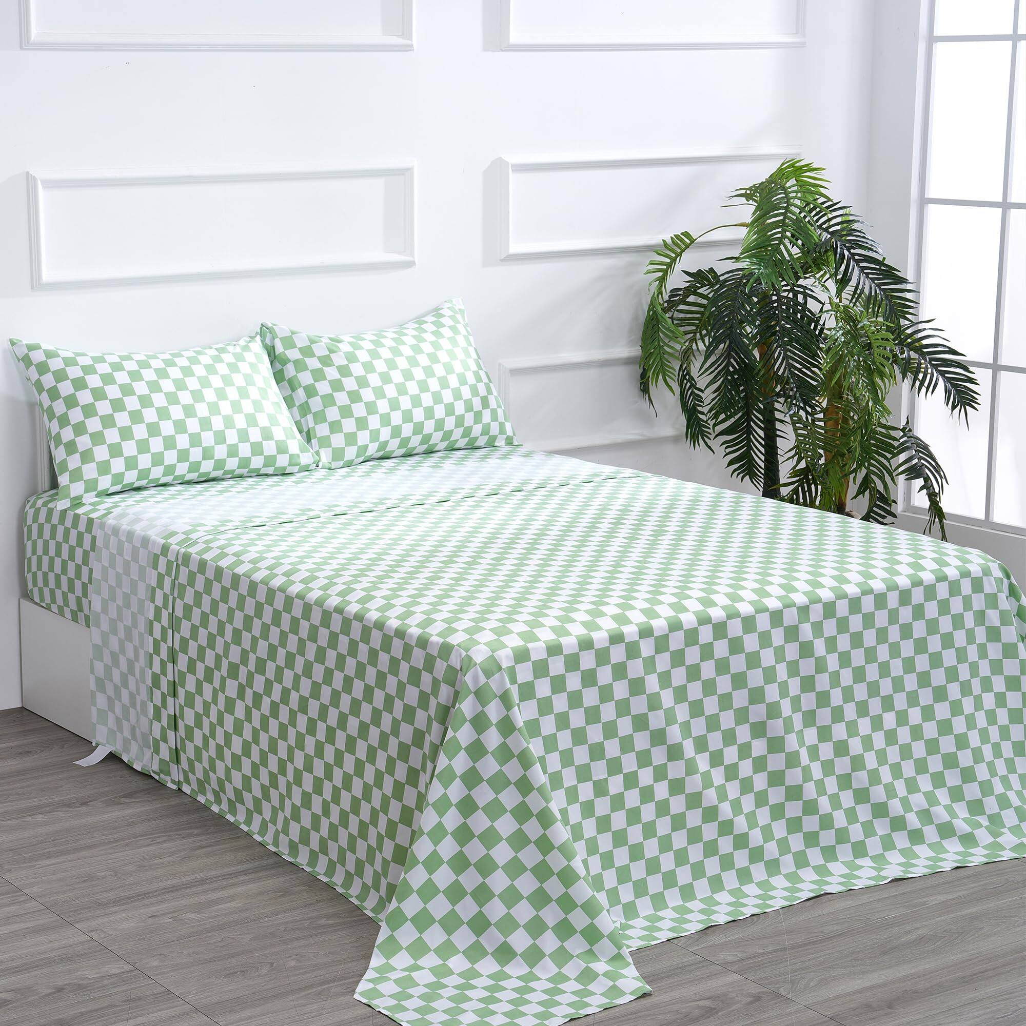 Plaid Green&white-Queen