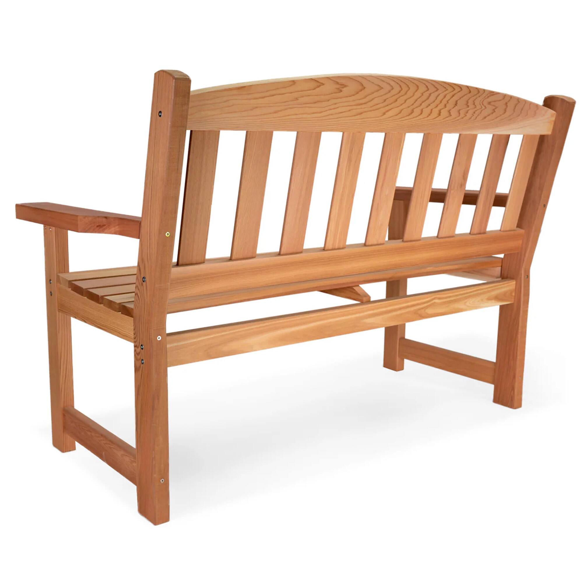 Alt View 5. All Things Cedar - All Things Cedar 51” Wooden Garden Bench, Outdoor Patio Seating Chair, Natural - Natural.
