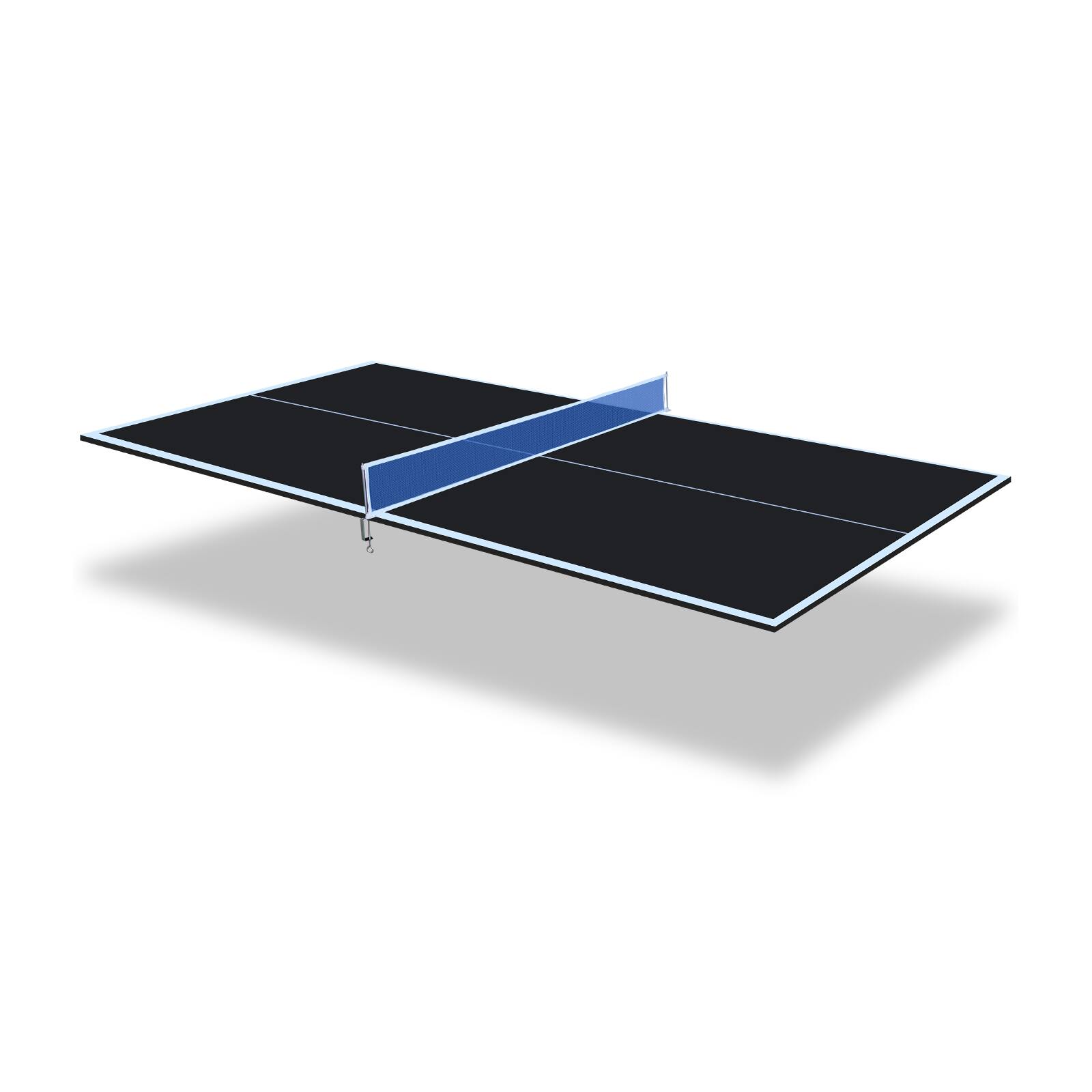 Angle. APRILSOUL - Black Mid Size Ping Pong Conversion Top Foldable Portable Table Tennis Table Top Indoor Games - Black.