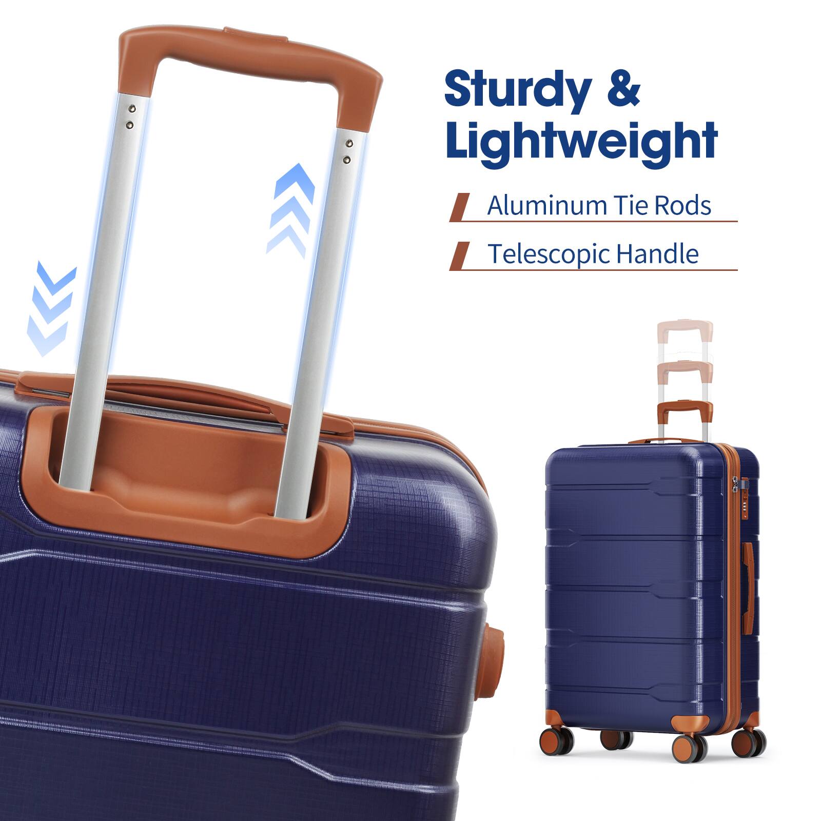 Sturdy & Lightweight  
Aluminum Tie Rods  
Telescopic Handle