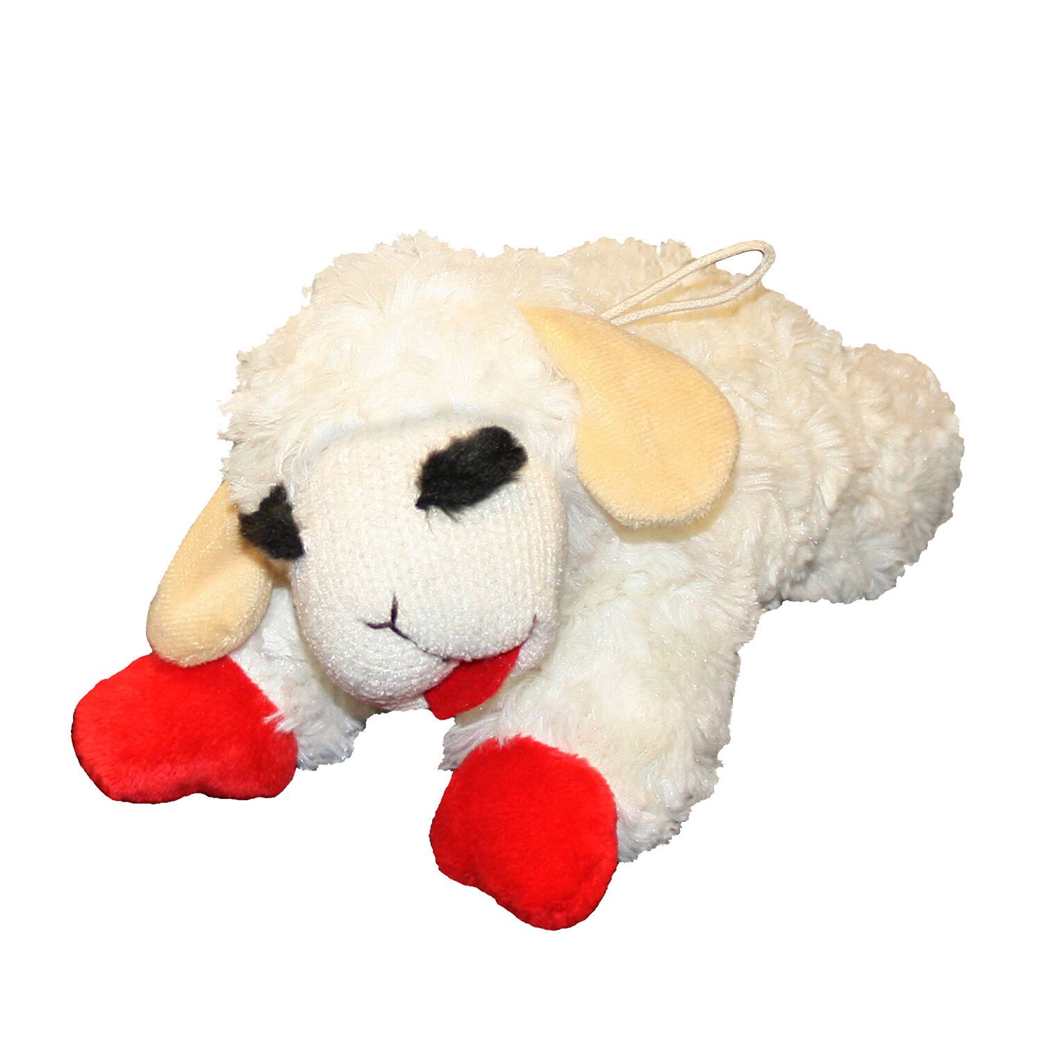Front. MULTIPET - Multipet Lamb Chop Multicolored Plush Dog Toy Large 1 pk - Multicolored.