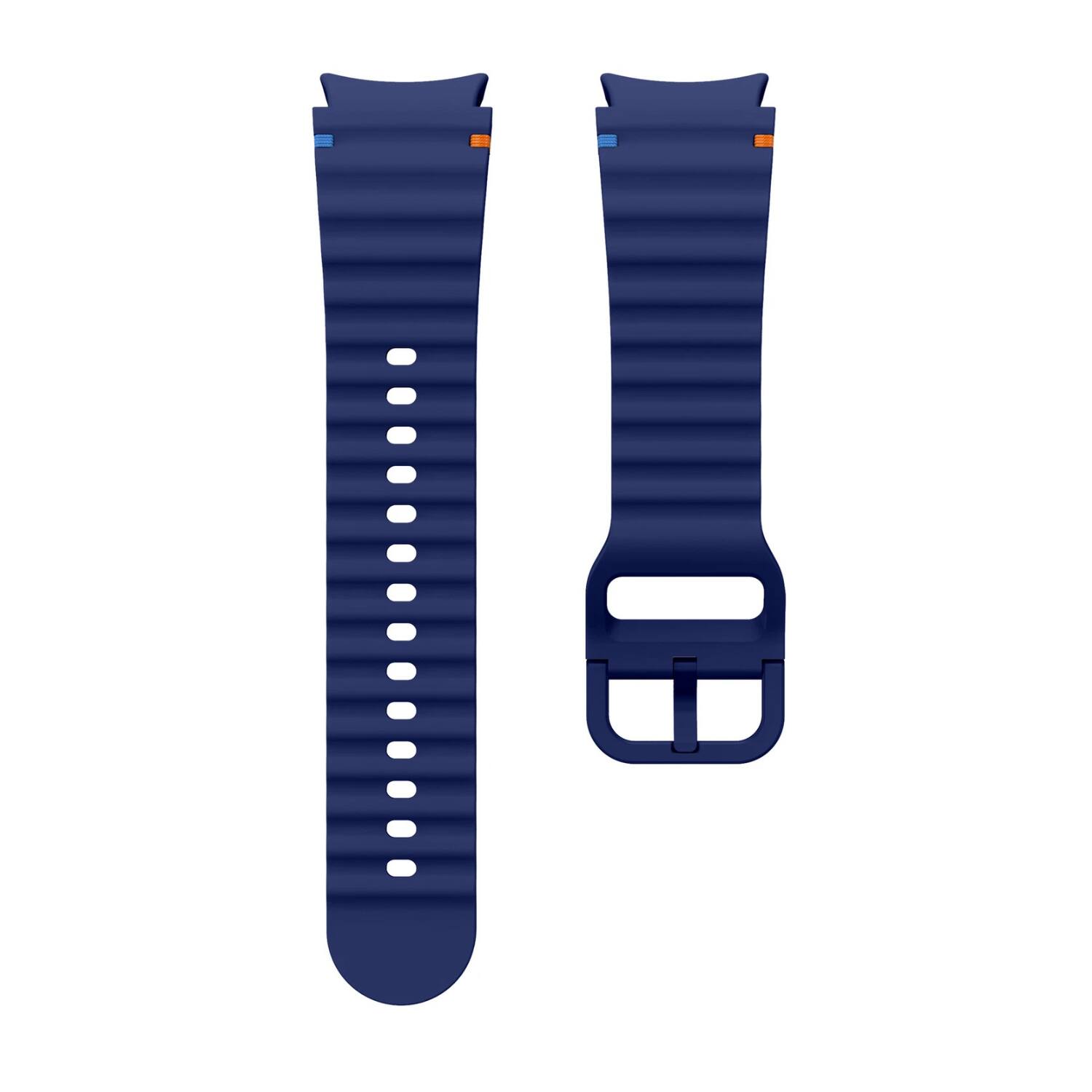 Left. Stock Preferred - Sport Silicone Watch Band for Samsung Galaxy Watch 7/6/5/4 FE for 40mm & 44mm - DarkBlue - DarkBlue.
