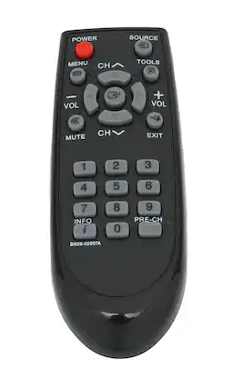 POWER SOURCE MENU CH TOOLS VOL + VOL MUTE CH EXIT 1 2 3 4 5 6 7 INFO i 8 0 9 PRE-CH BN59-00907A