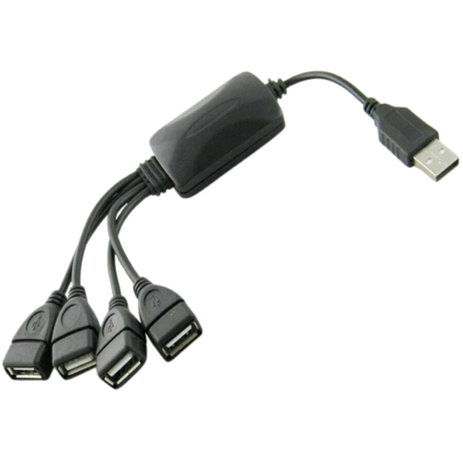 Front. Home Collection - 4-Port USB 2.0 High-Speed Hub Octopus Splitter – 480 Mbps Multi-Port Adapter for PC, Laptop, and USB Devices.