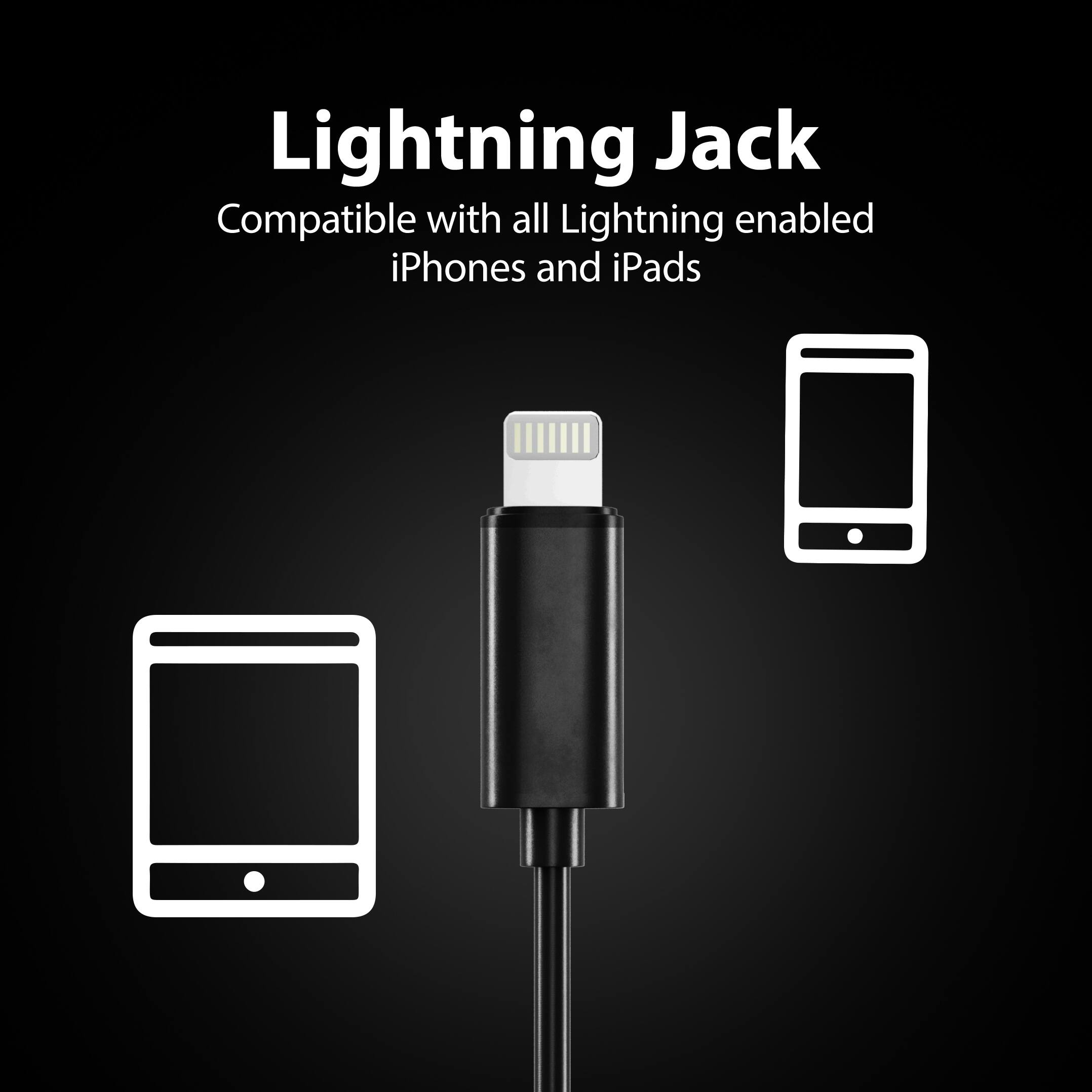 Lightning Jack  
Compatible with all Lightning enabled iPhones and iPads