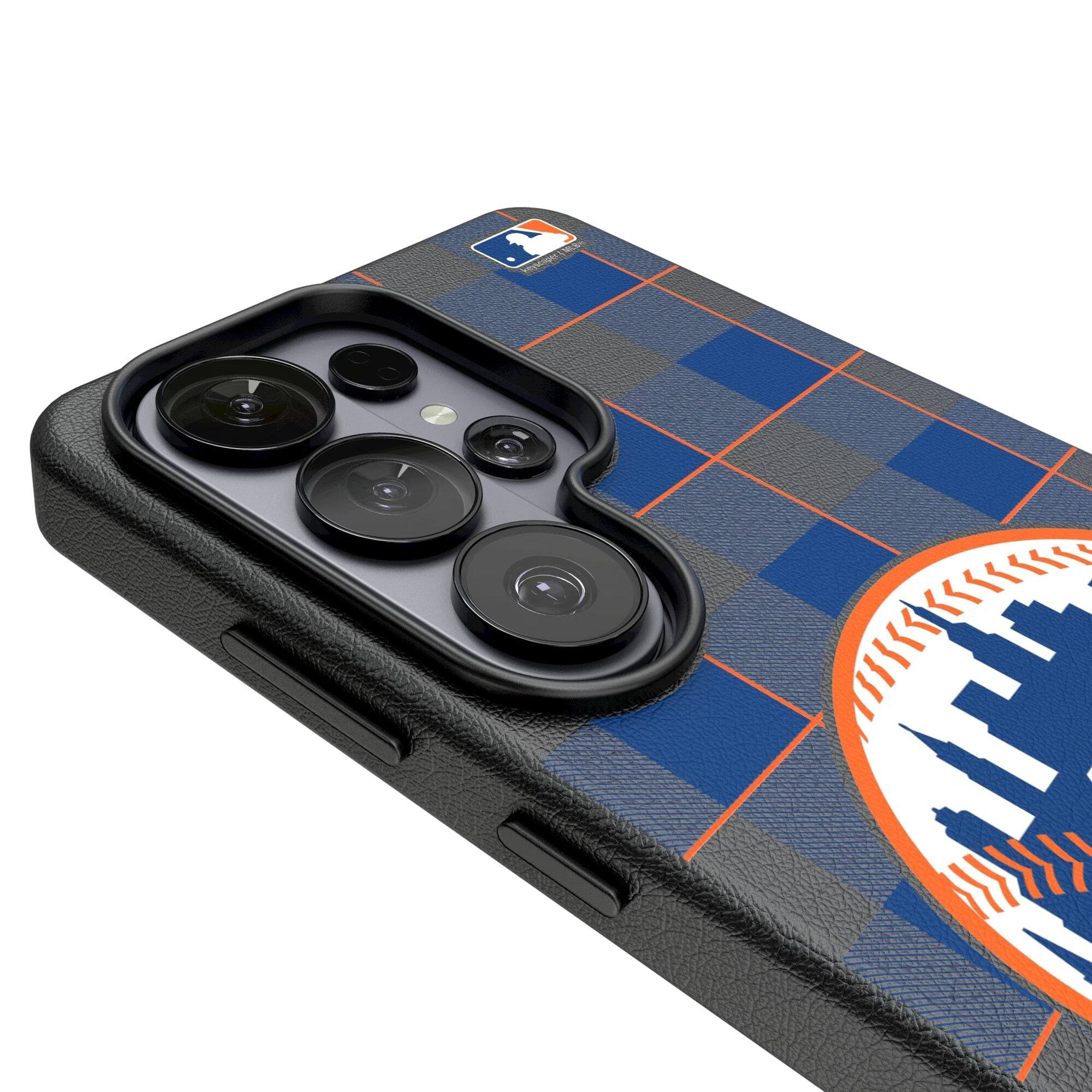 Alt View 2. Keyscaper - Plaid Galaxy Magnetic Bump Case - S24 Ultra - Black.