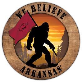 Fan Creations - Arkansas Razorbacks 12'' We Believe Bigfoot Circle Sign - Multicolor