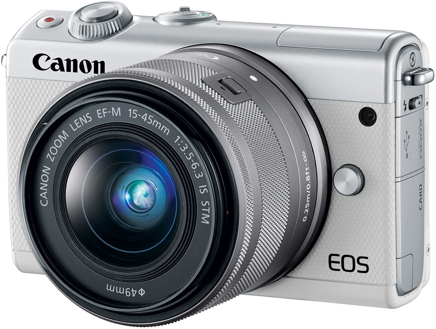 Canon EOS M100 Mirrorless Digital Camera White with 15 45mm Lens