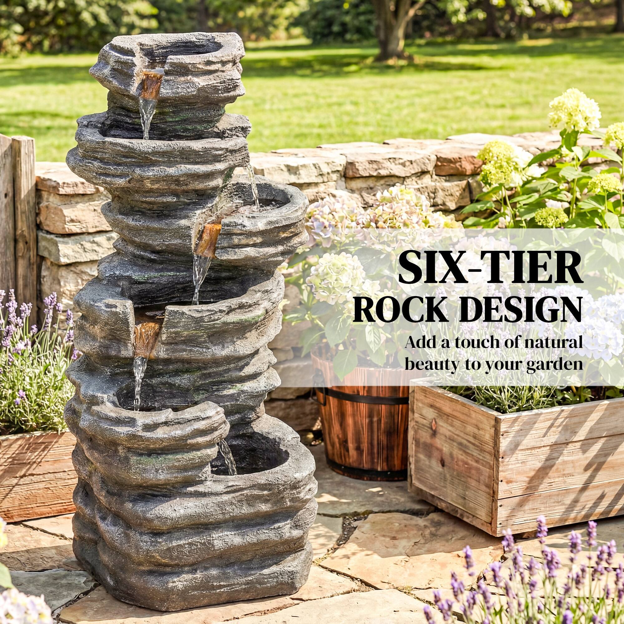 SIX-TIER ROCK DESIGN  
Add a touch of natural beauty to your garden