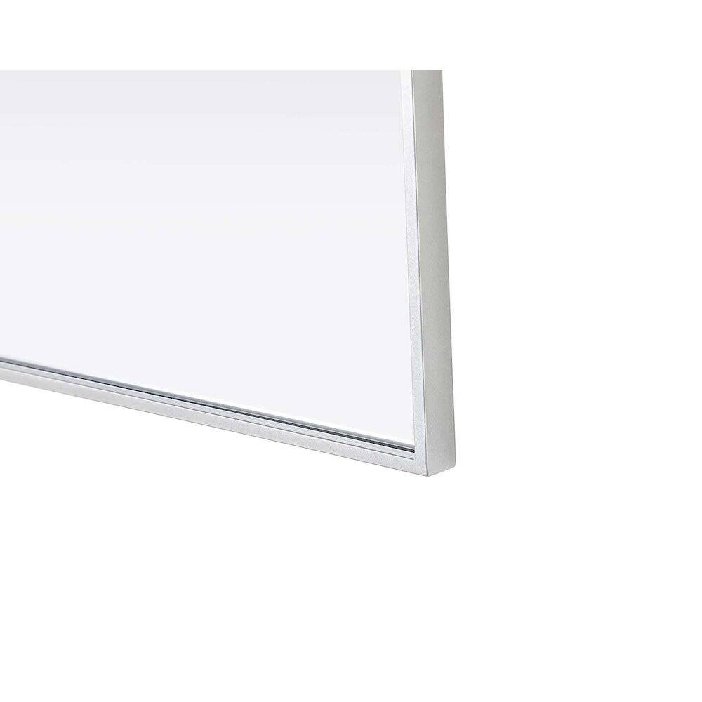 Left. Elegant Kitchen and Bath - Notched Metal Mirror 24x36 inch in Silver - Silver.