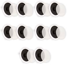 Front. Theater Solutions by Goldwood - TS65C Flush Mount In Ceiling Speakers with 6.5" Woofers Home Theater 5 Pair Pack - Paintable White.