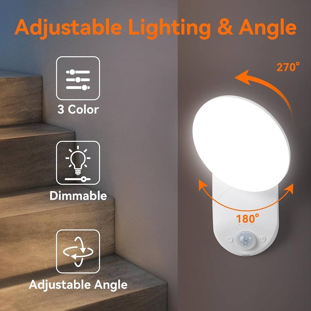 ACJPR Rechargeable Motion Sensor Wall Light with Remote, Magnetic ...