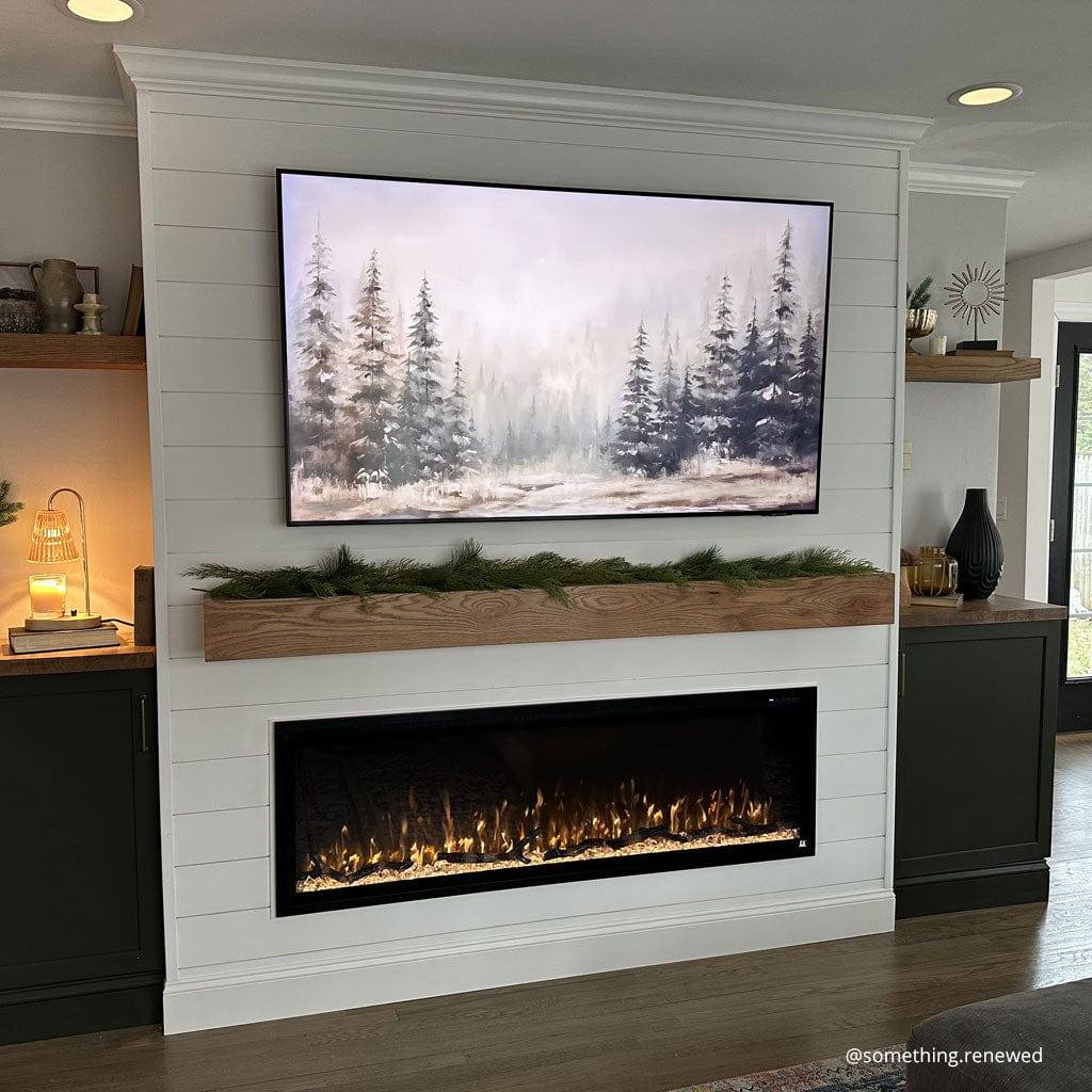 Alt View 2. Touchstone Home Products - 60 in. Wall Mounted Recessed Sideline Elite Smart Electric Fireplace 1500W - Black.
