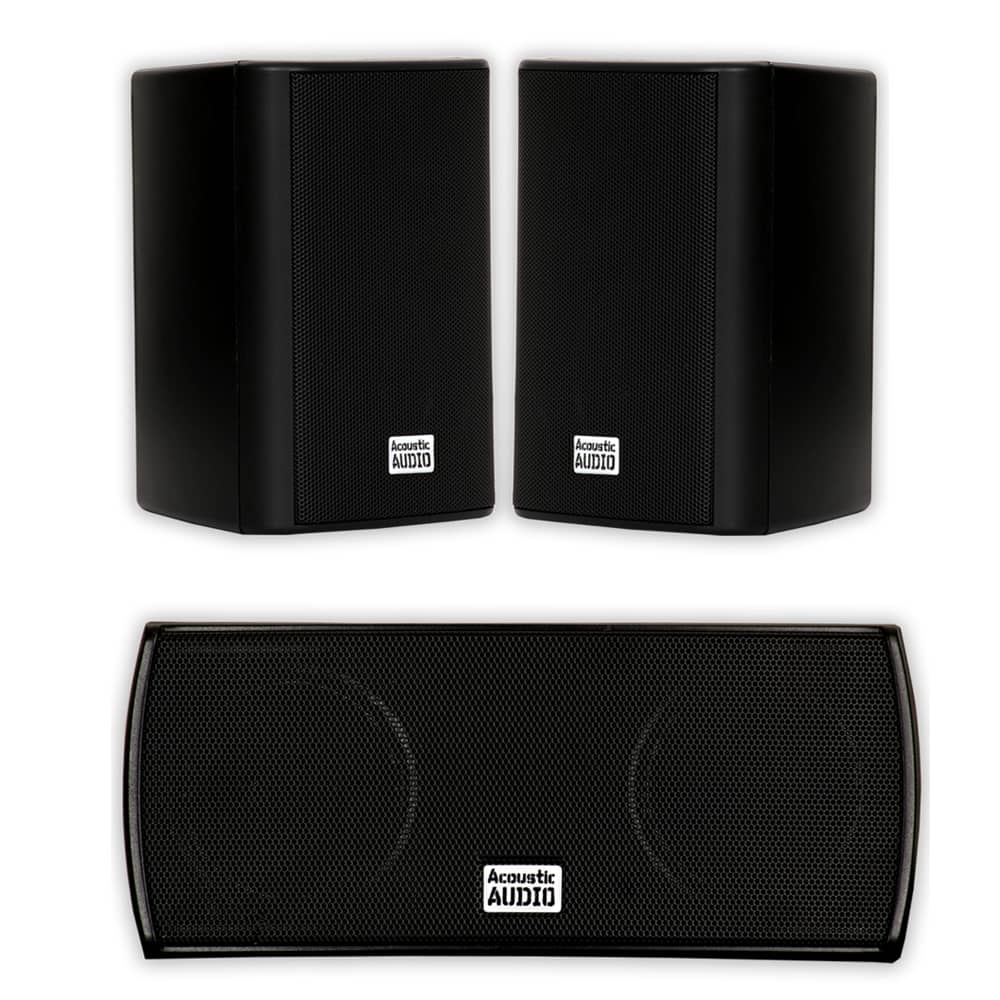 Photos - Speakers A&D Acoustic Audio by Goldwood - AA351B and AA32CB Mountable Indoor  Home Theater 3 Speaker Set - Black AA3512CB-3 