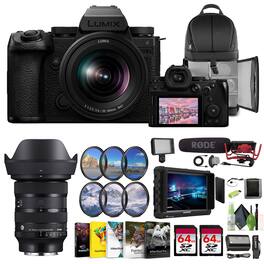 Panasonic - LUMIX S5IIX Mirrorless Camera 24.2MP with 20-60mm Lens + Sigma 24-70mm - Black
