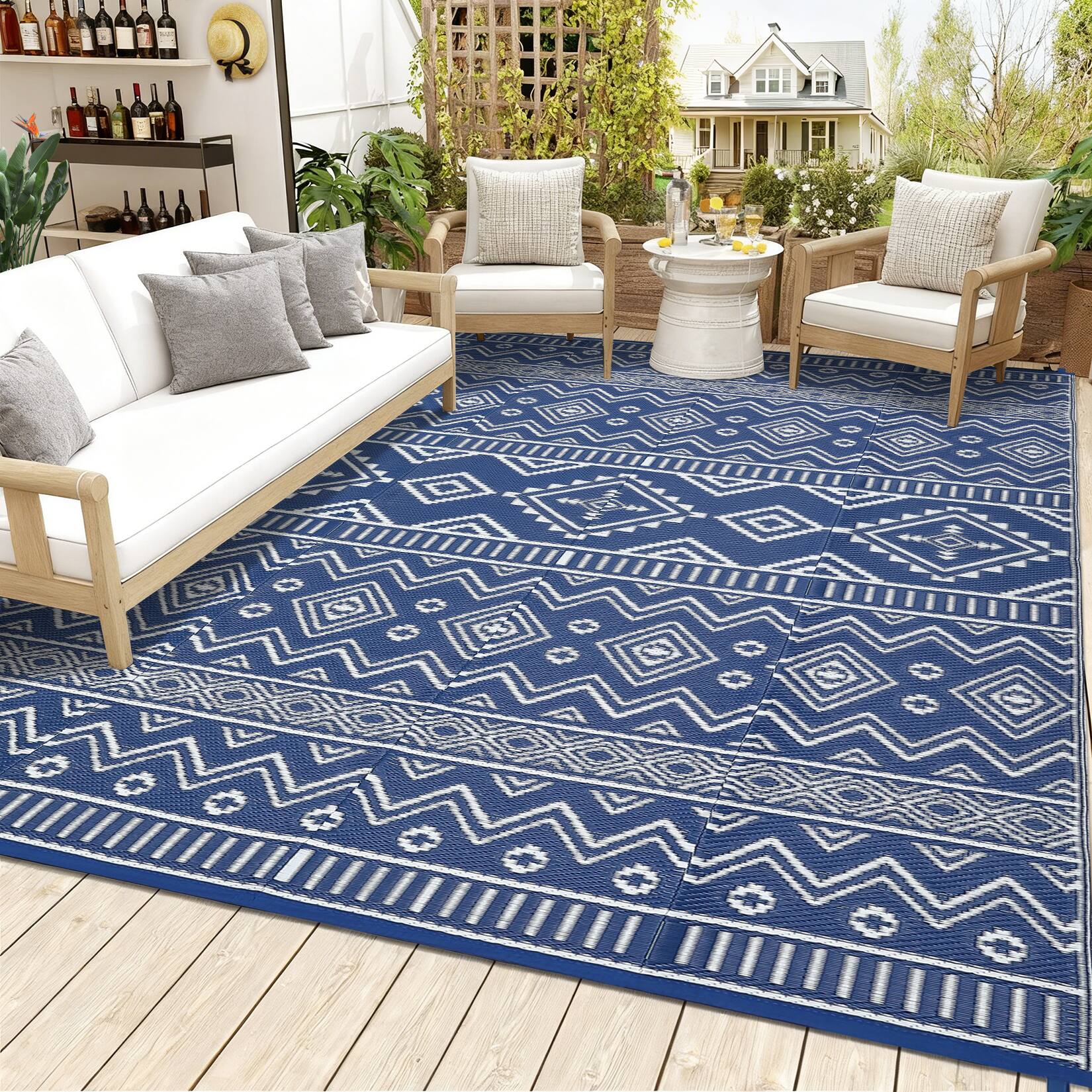 GAOMON Medallion Outdoor Area Rug Stain Resistant Waterproof UV ...