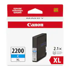 GENUINE Authentique GENUINO
Canon 2200 C XL
PUSH PG-2200KL Cyan
2.1x MORE PRINTS*
PLUS DE PAGES IMPRIMÉES*