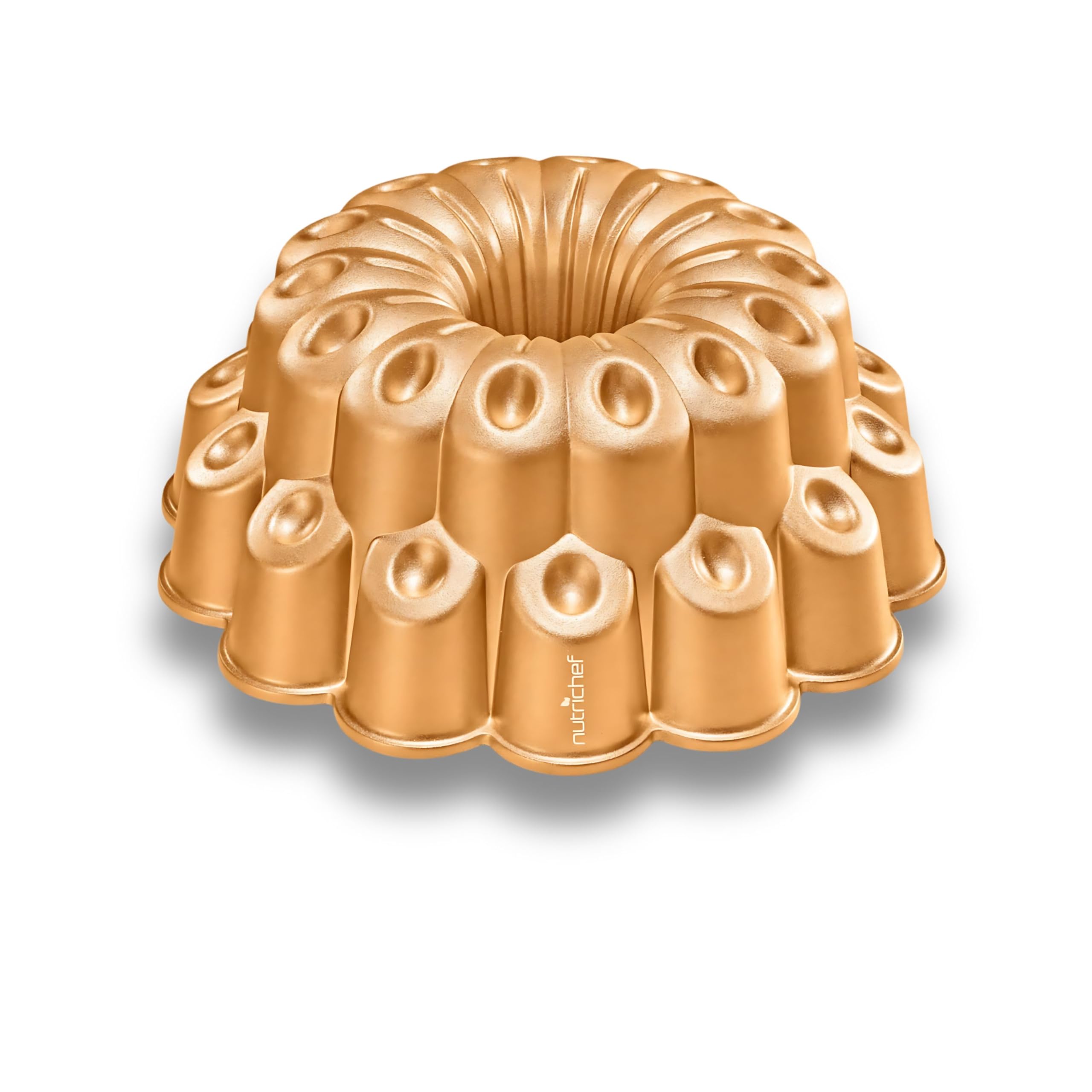 Front. NutriChef - NutriChef 9 Inch Marquise Cake Pan, Cast Aluminum Bakeware, Nonstick Coating for Easy Release & Uniform Baking.