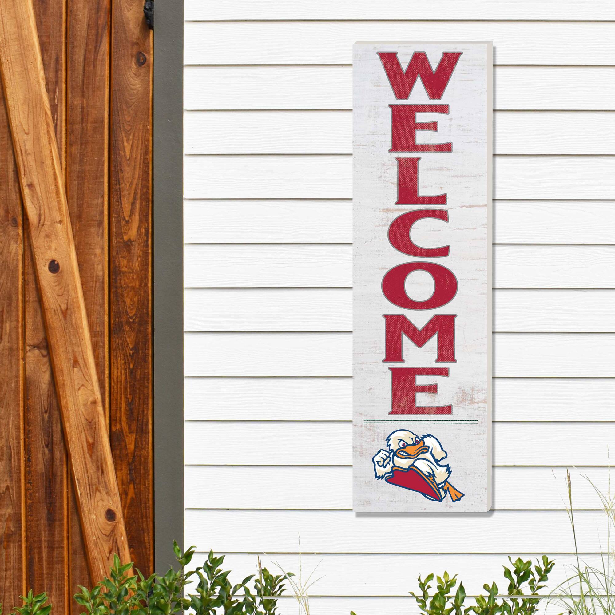 Alt View 1. Jardine - White Stevens Institute of Technology Ducks 10'' x 35'' Indoor/Outdoor Welcome Sign - White.