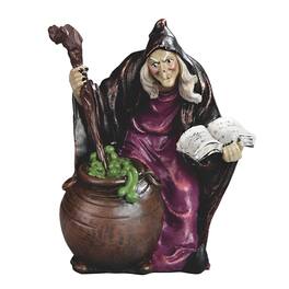 FC Design - 4"H Witch with Cauldron Potion Figurine Statue Desk Tabletop Home Decor Gift - Multi-Color