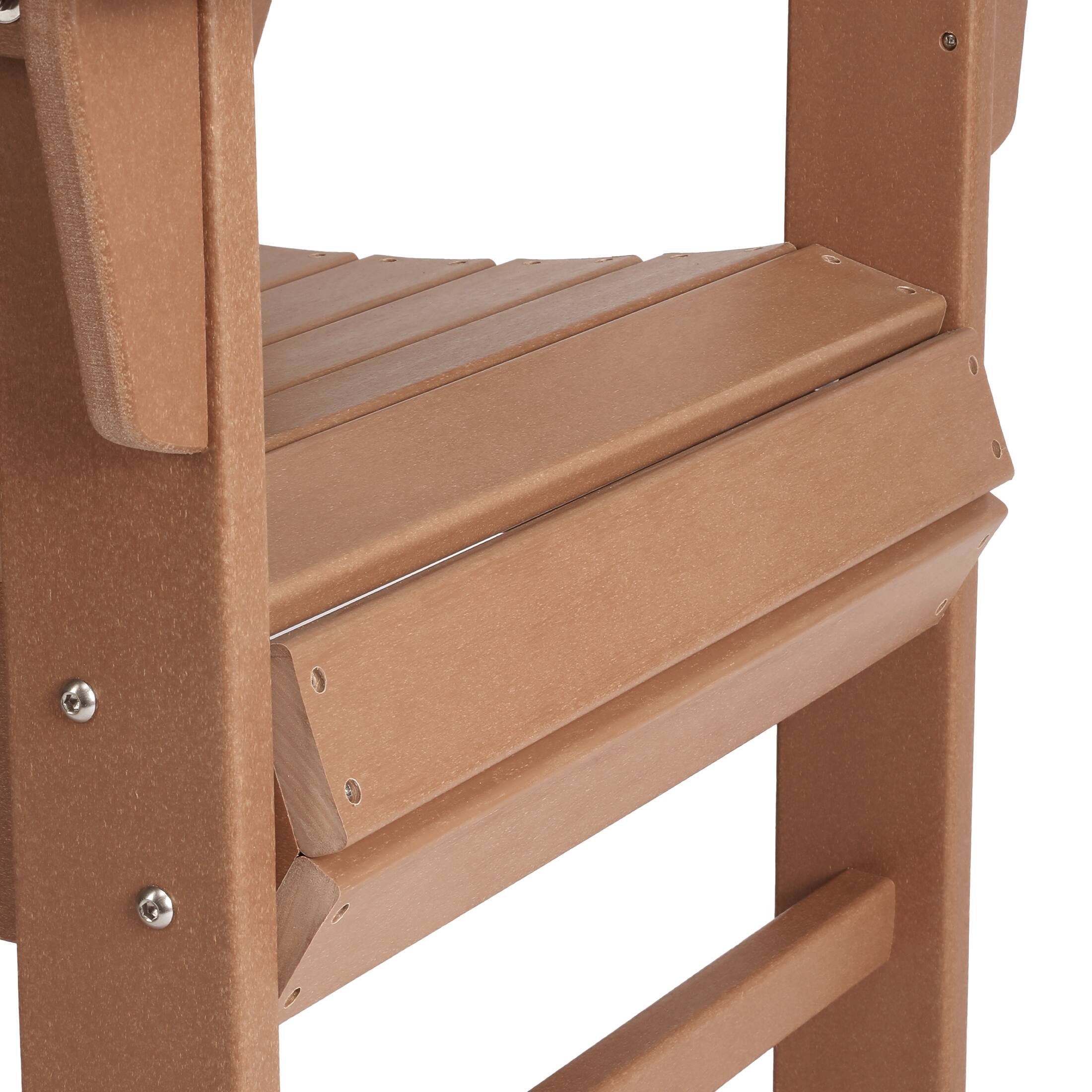 Alt View 6. WestinTrends - WestinTrends Ashore Outdoor Patio HDPE Plastic Modern Adirondack Dining Chair - Teak.