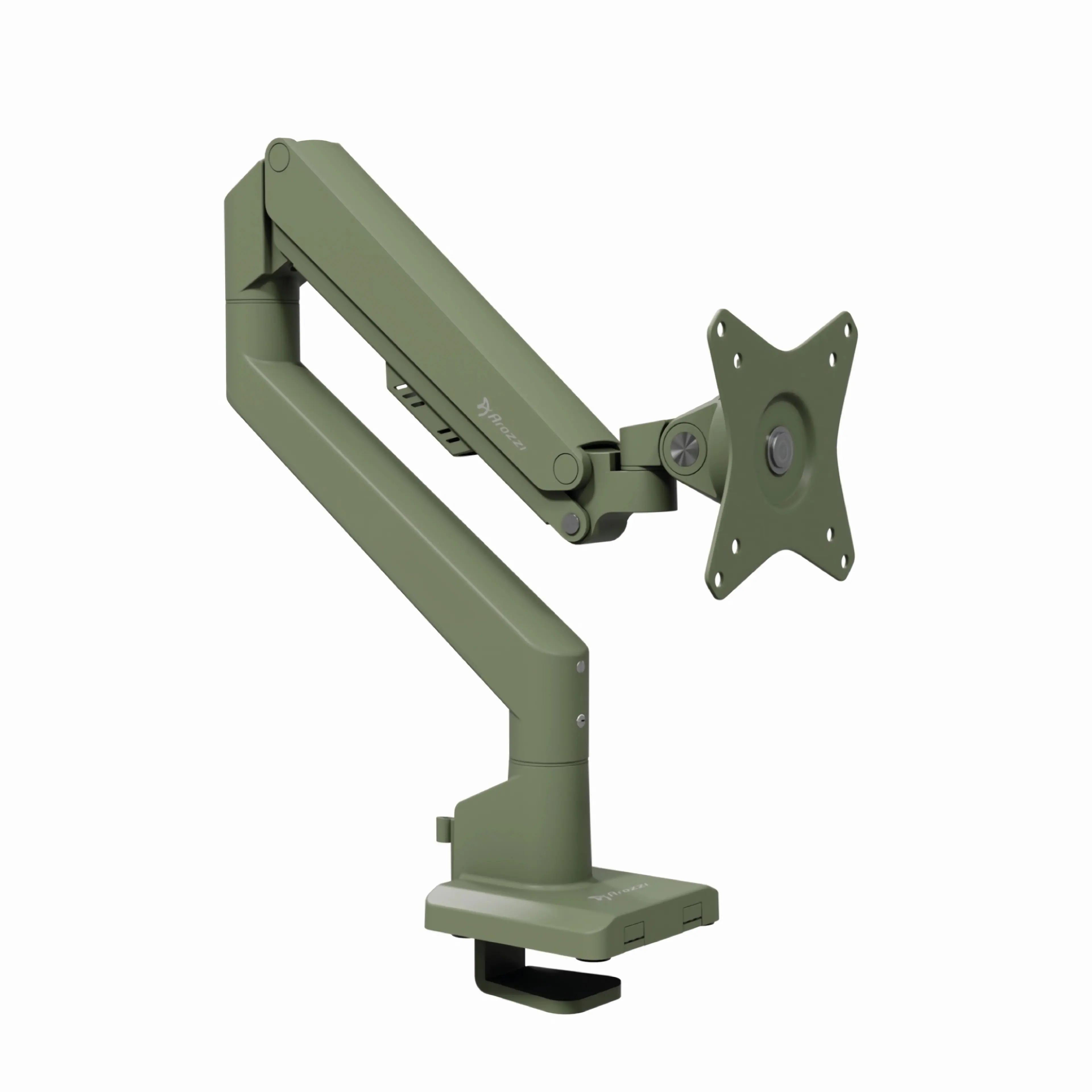 Arozzi - Alzare Neo Gas Spring Single Monitor Arm – Tilt, Swivel & Rotation – - Forest Green