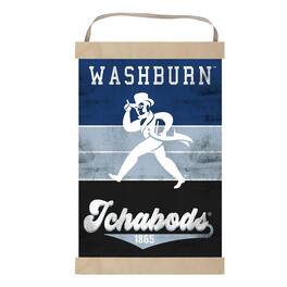 Jardine - Washburn Ichabods Reversible Retro Logo Banner Sign - Blue