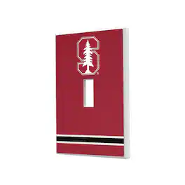 Keyscaper - Stanford Cardinal Stripe Design Single Toggle Lightswitch Plate - Multicolor