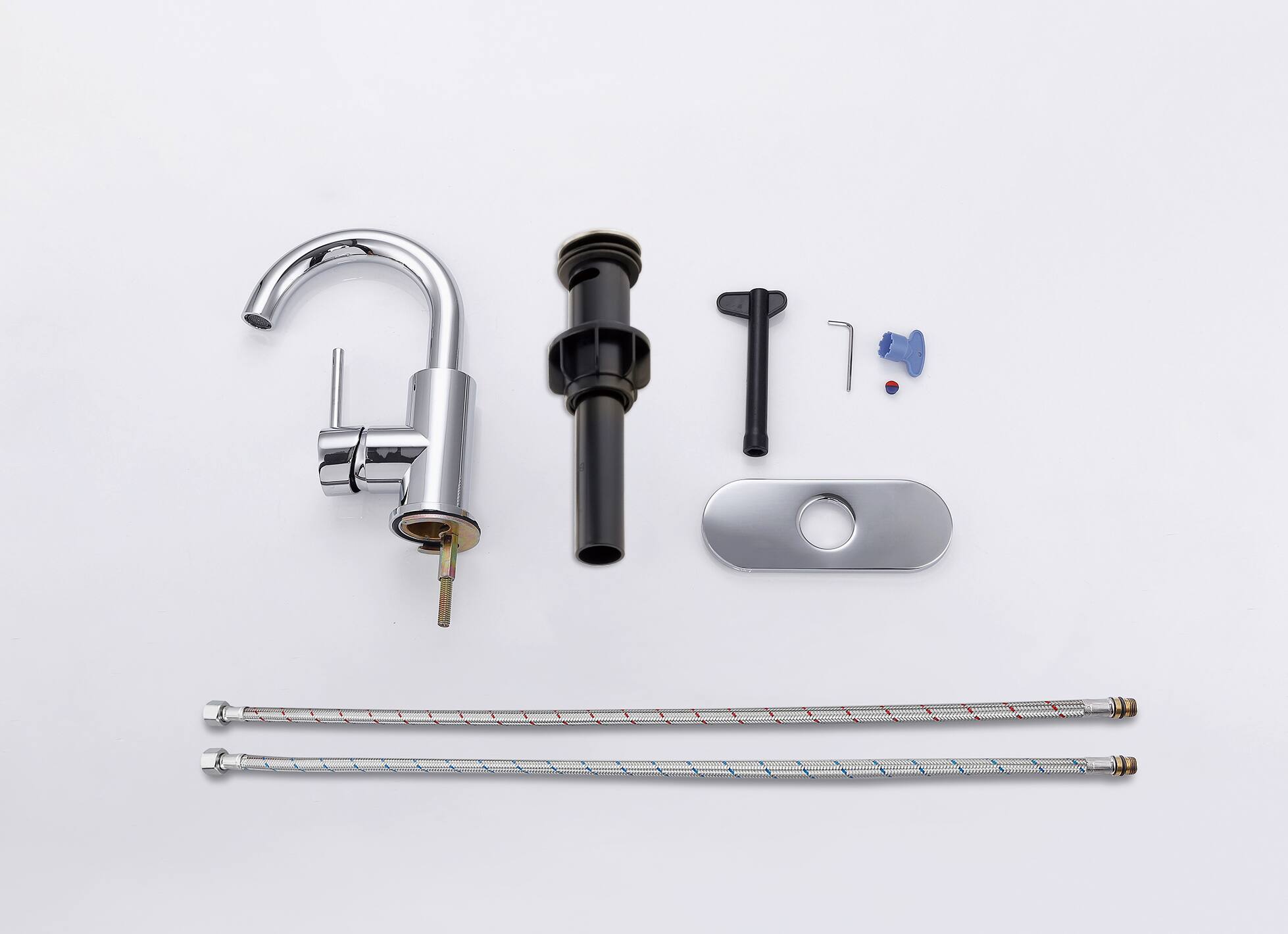 Left. Bothwa Home - Bothwa home Single-Handle Bathroom Sink Faucet 360 Degree Swivel Spout Single Hole Faucet - Chrome.