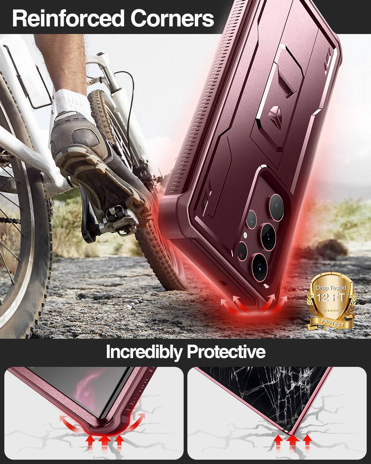 Reinforced Corners, Drop Tested 12 FT, Incredibly Protective, PROTECT