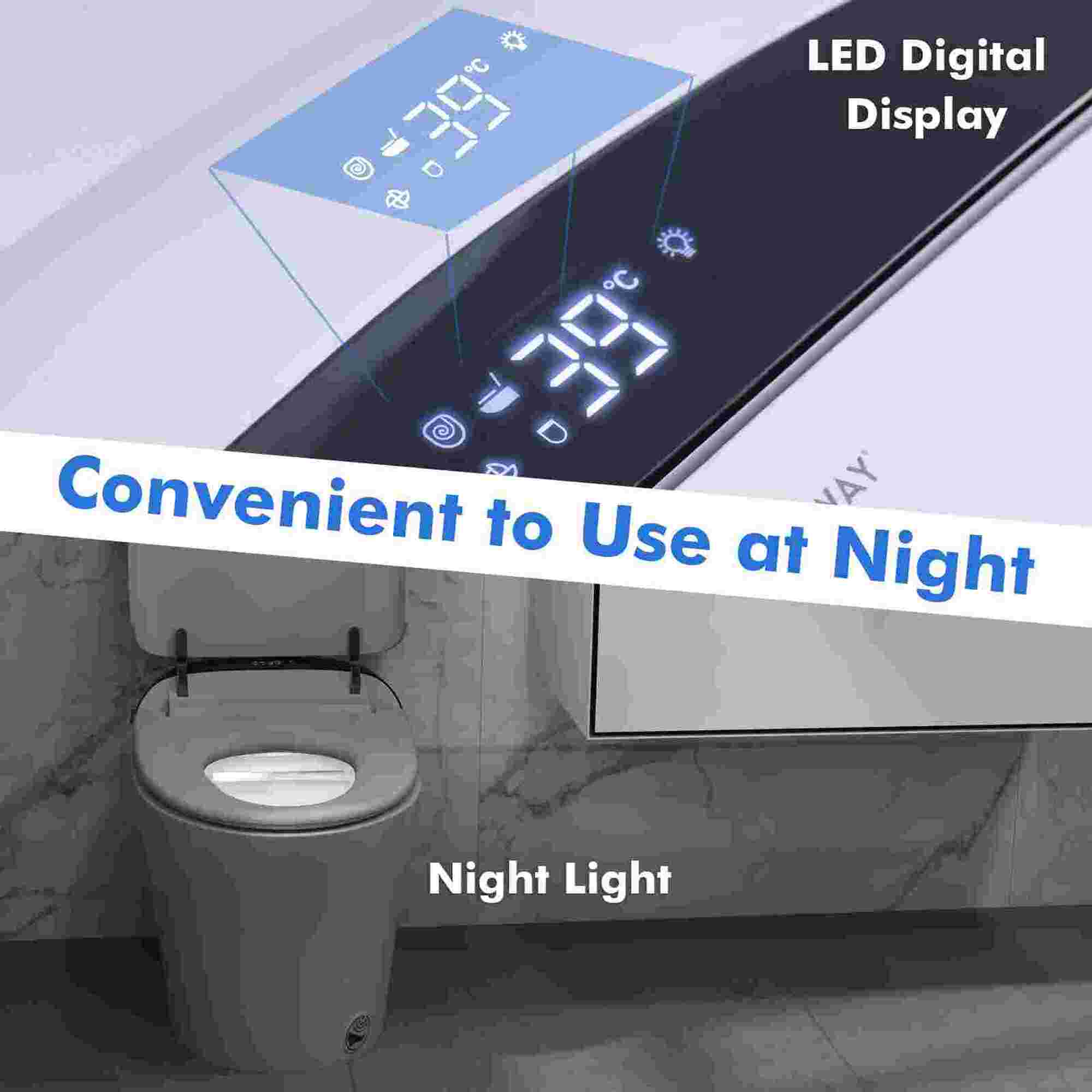 LED Digital Display: Convenient to use at night. Night Light.