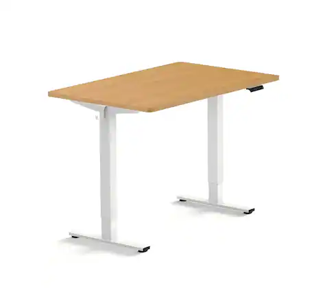 Front. FlexiSpot - FlexiSpot E2 48''W Electric Adjustable Standing Desk Chipboard, Maple/White - Maple.