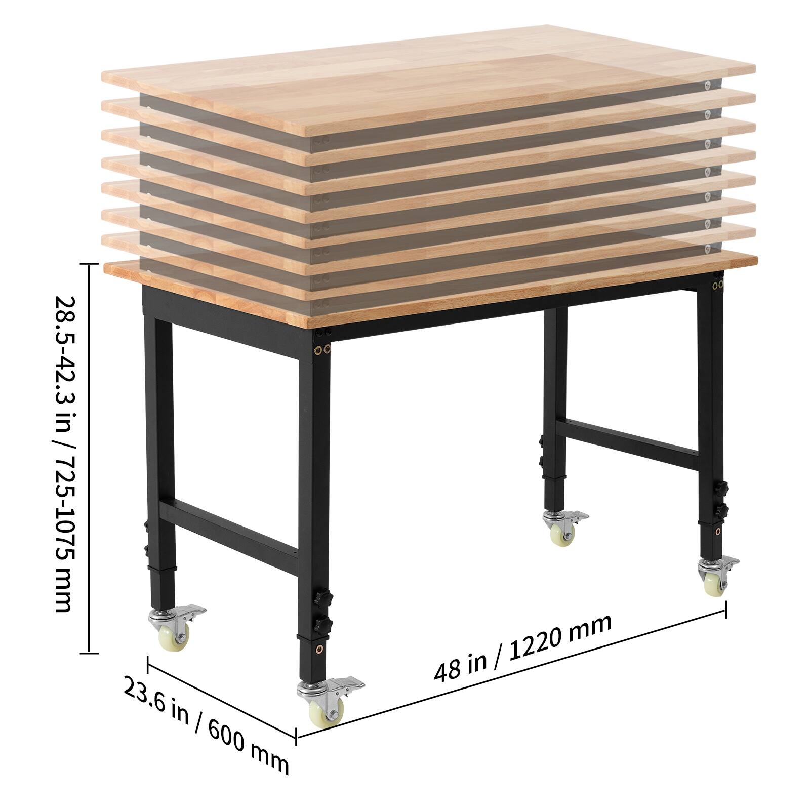 6 0 0 1 0 28.5-42.3 in / 725-1075 mm 23.6 in | 600 mm 48 in / 1220 mm