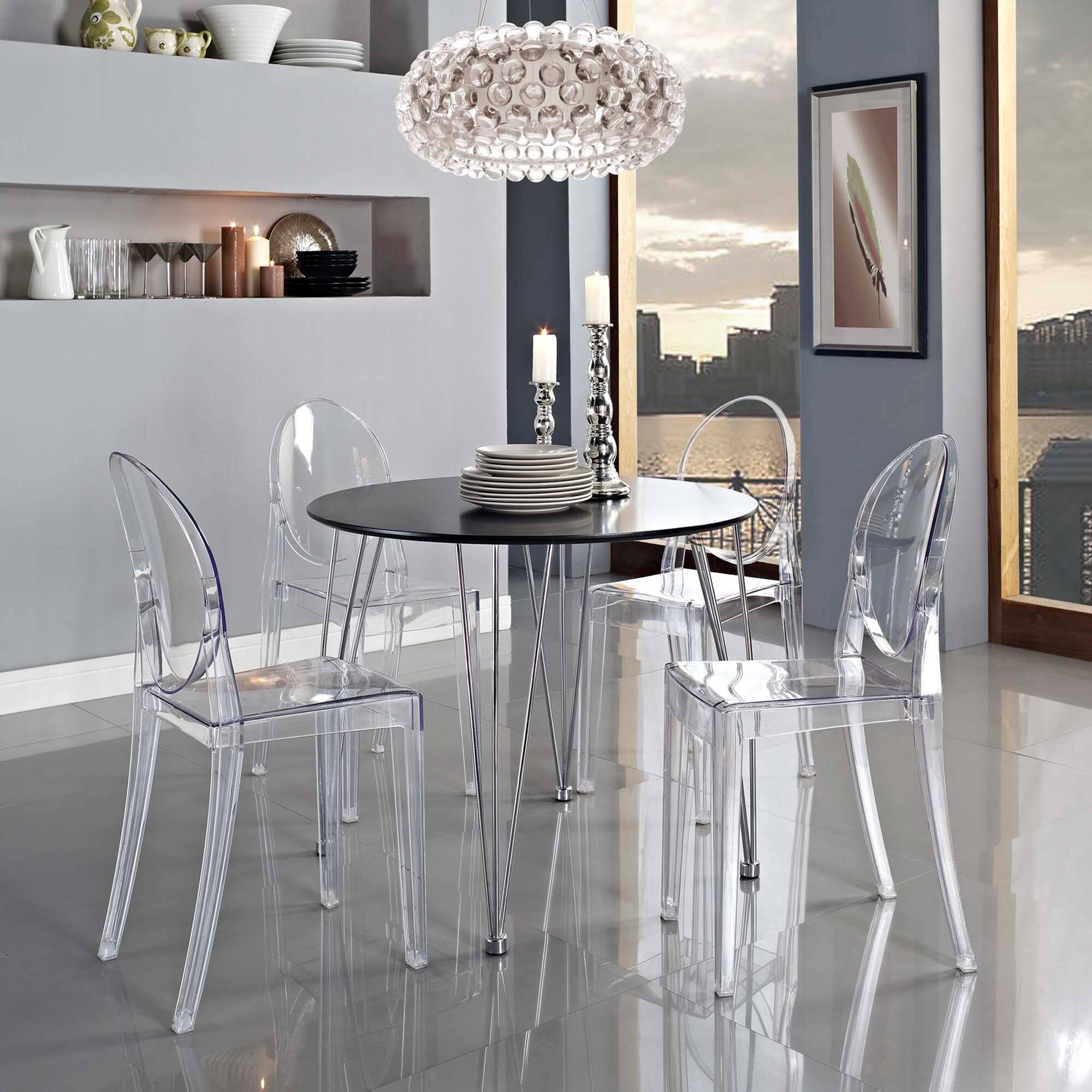 Casper Dining Side Chair by Modway - Clear