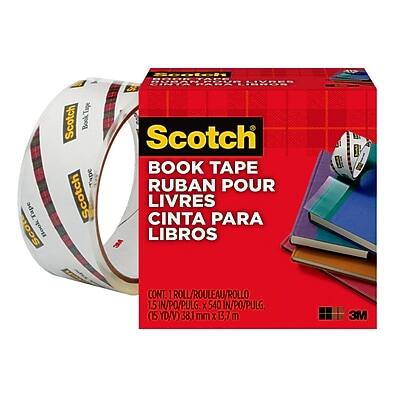 Scotch  
BOOK TAPE  
RUBAN POUR LIVRES  
CINTA PARA LIBROS  

CONT. 1 ROLL/ROULEAU/ROLLO  
1.5 IN/PO/PULG X 540 IN/PO/PULG.  
(15 YD/V) 38,1 mm X 13,7 m  
3M