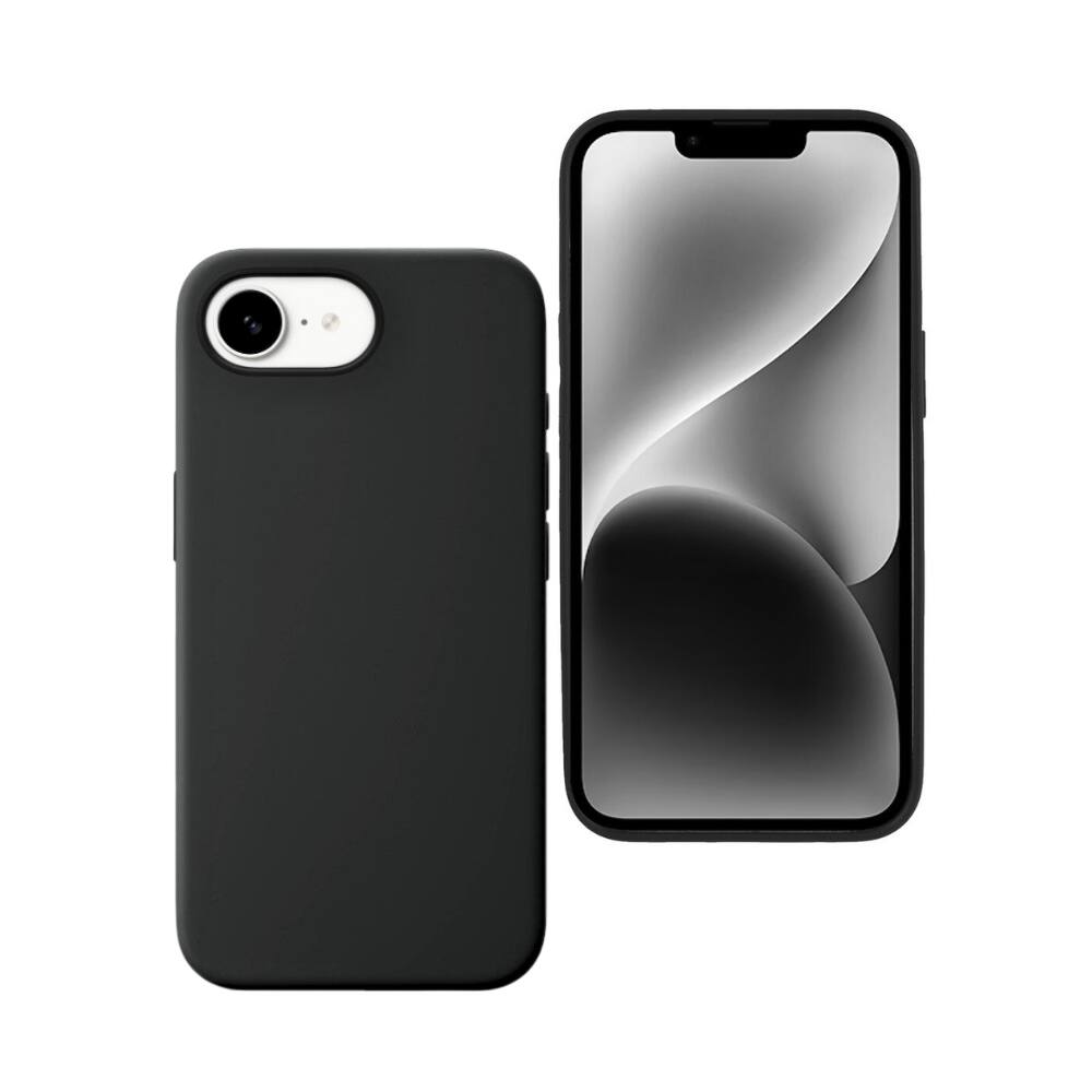 Alt View 4. Qixxronics - Qixxronics for iPhone 16e Silicone Case Black Shockproof Slim Design Phone Case Cover - Black.