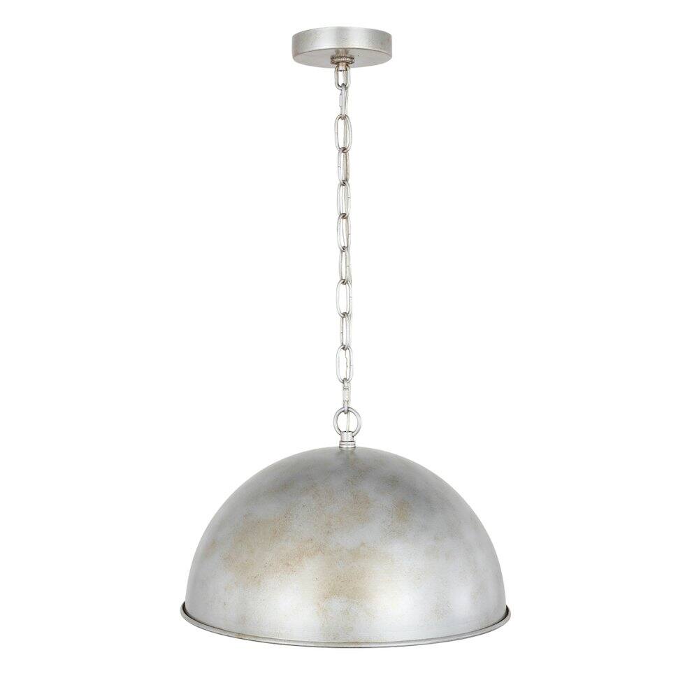 Angle. Living District - Marion Collection Pendant D15 H19 Lt:1 Vintage Silver Finish - Vintage Silver.
